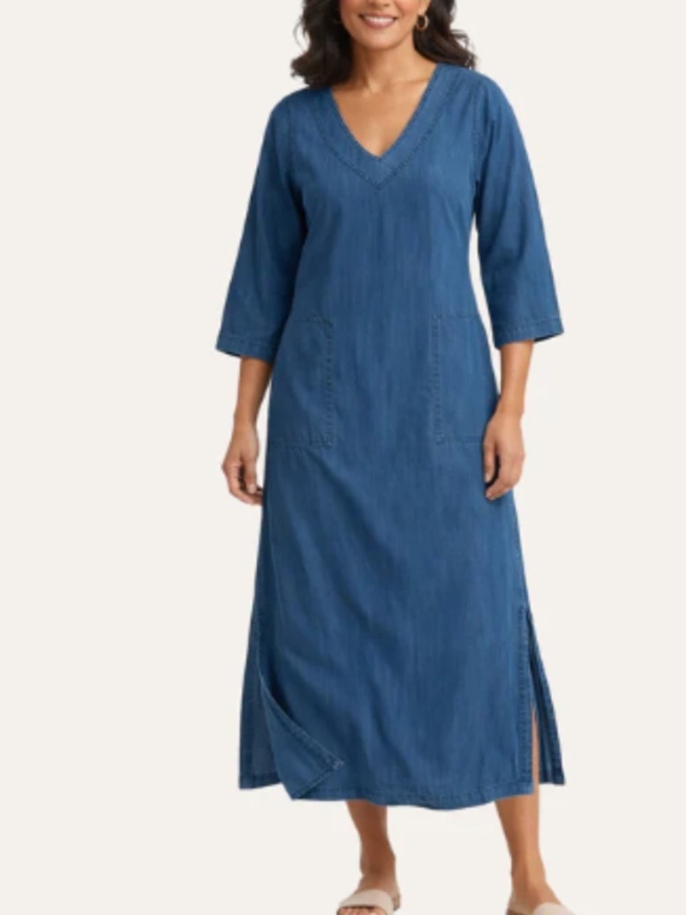 J. Peterman Denim Caftan Jean Dress - Size M